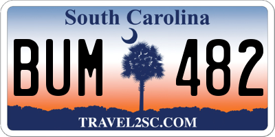SC license plate BUM482