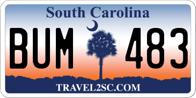 SC license plate BUM483