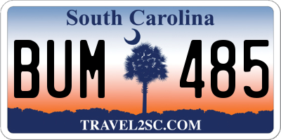 SC license plate BUM485