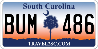 SC license plate BUM486