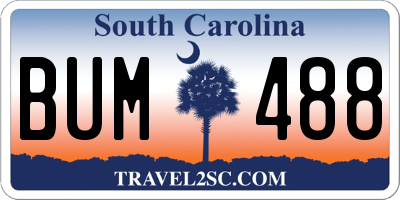 SC license plate BUM488