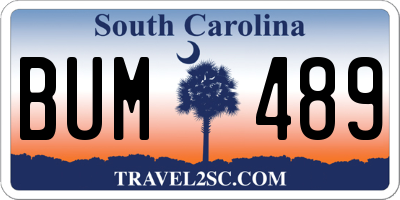 SC license plate BUM489