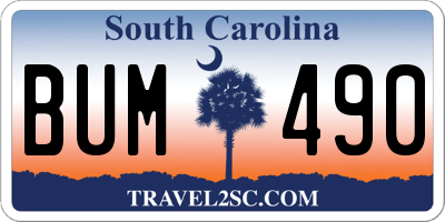 SC license plate BUM490