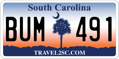 SC license plate BUM491