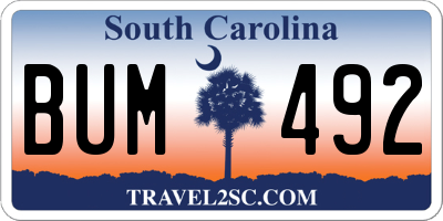 SC license plate BUM492