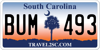 SC license plate BUM493
