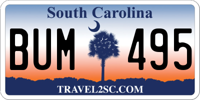 SC license plate BUM495