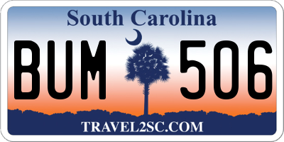 SC license plate BUM506