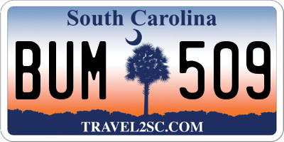 SC license plate BUM509