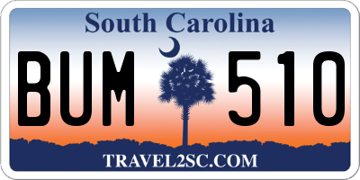 SC license plate BUM510