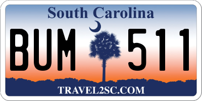 SC license plate BUM511
