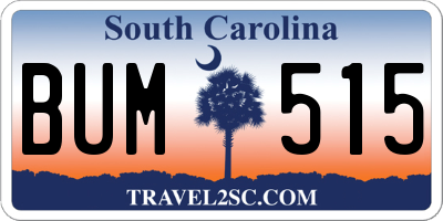 SC license plate BUM515