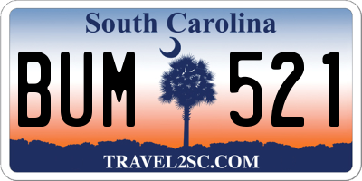SC license plate BUM521