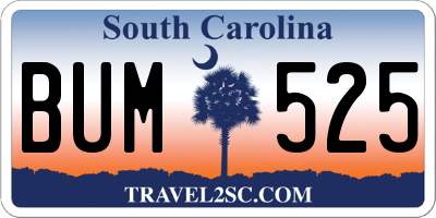 SC license plate BUM525