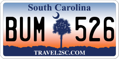 SC license plate BUM526