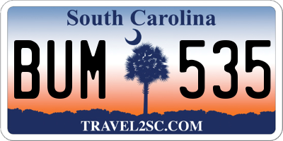 SC license plate BUM535