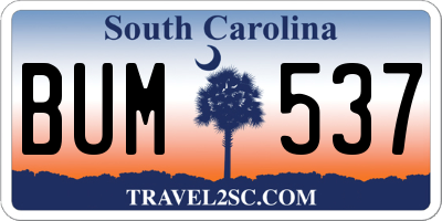 SC license plate BUM537
