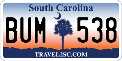 SC license plate BUM538