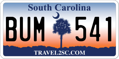 SC license plate BUM541