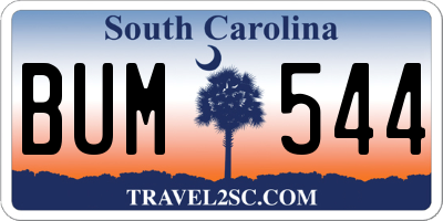 SC license plate BUM544