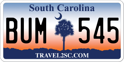SC license plate BUM545