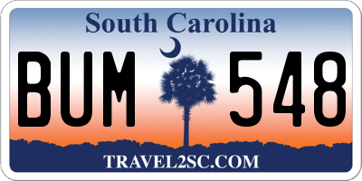 SC license plate BUM548