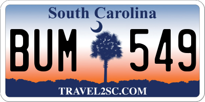 SC license plate BUM549