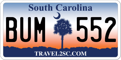 SC license plate BUM552