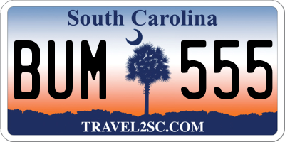 SC license plate BUM555