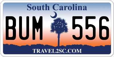 SC license plate BUM556