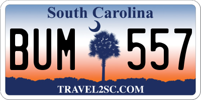 SC license plate BUM557