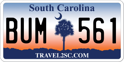 SC license plate BUM561