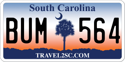 SC license plate BUM564