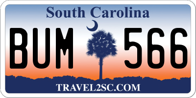 SC license plate BUM566