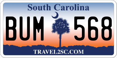SC license plate BUM568