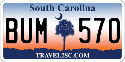 SC license plate BUM570