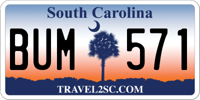 SC license plate BUM571