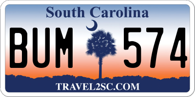 SC license plate BUM574