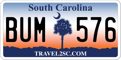 SC license plate BUM576