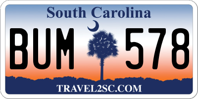 SC license plate BUM578