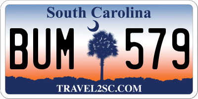 SC license plate BUM579