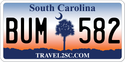 SC license plate BUM582