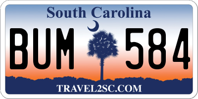 SC license plate BUM584