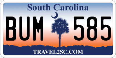 SC license plate BUM585