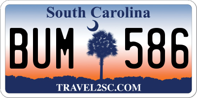 SC license plate BUM586