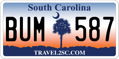 SC license plate BUM587