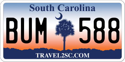 SC license plate BUM588