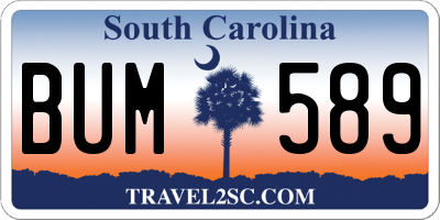 SC license plate BUM589