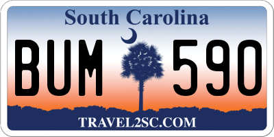 SC license plate BUM590