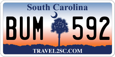 SC license plate BUM592